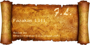 Fazakas Lili névjegykártya
