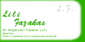lili fazakas business card